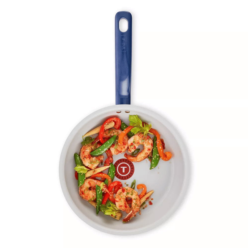 T-fal Simply Cook Ceramic Cookware, 12pc Set, Blue