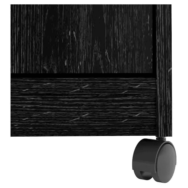 Two Door One Drawer Four Wheel Microwave Cart