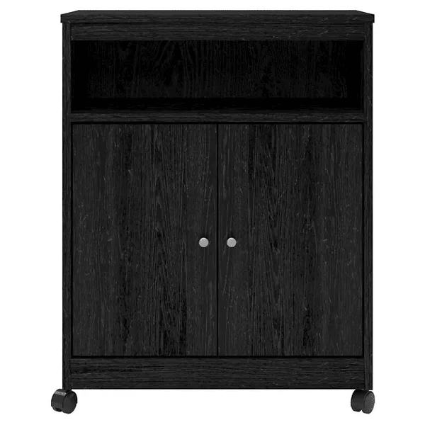 Two Door One Drawer Four Wheel Microwave Cart