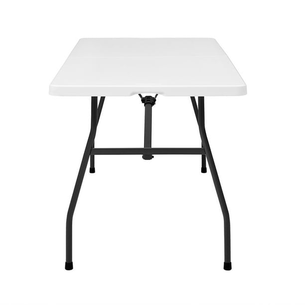 6 Foot Premium Fold-in-Half Table, White Granite