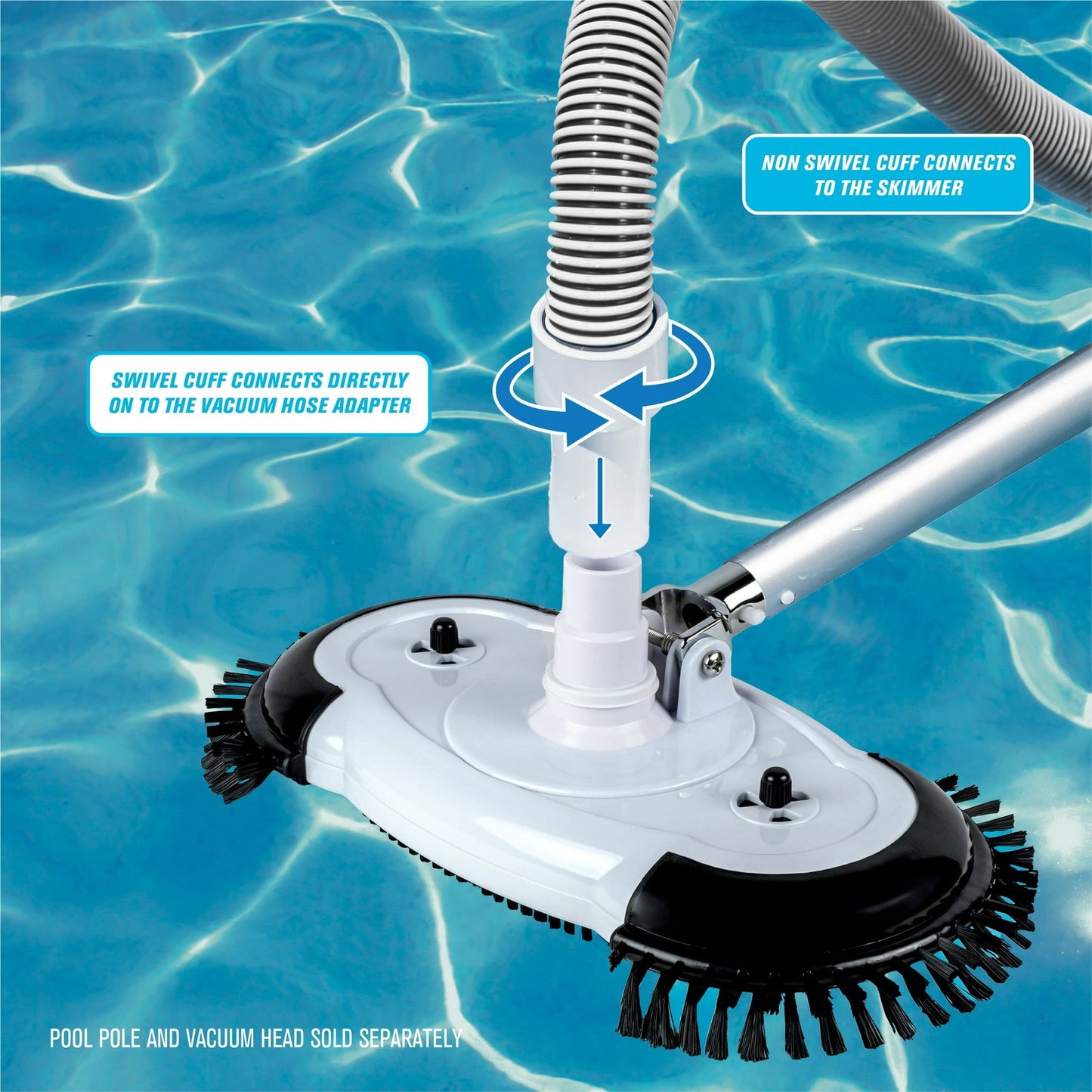 35' Swimming Pool and Spa Vacuum Hose with Adapter Set