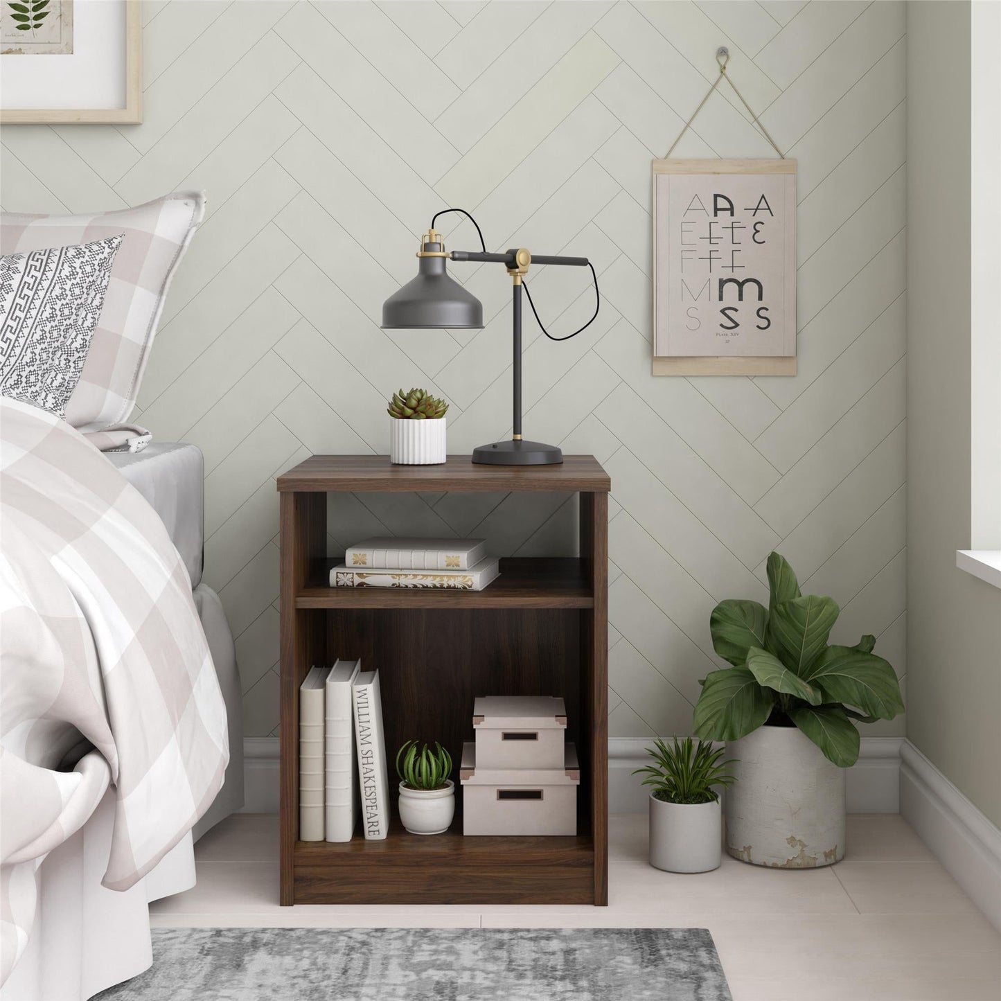 Classic Open Shelf Nightstand