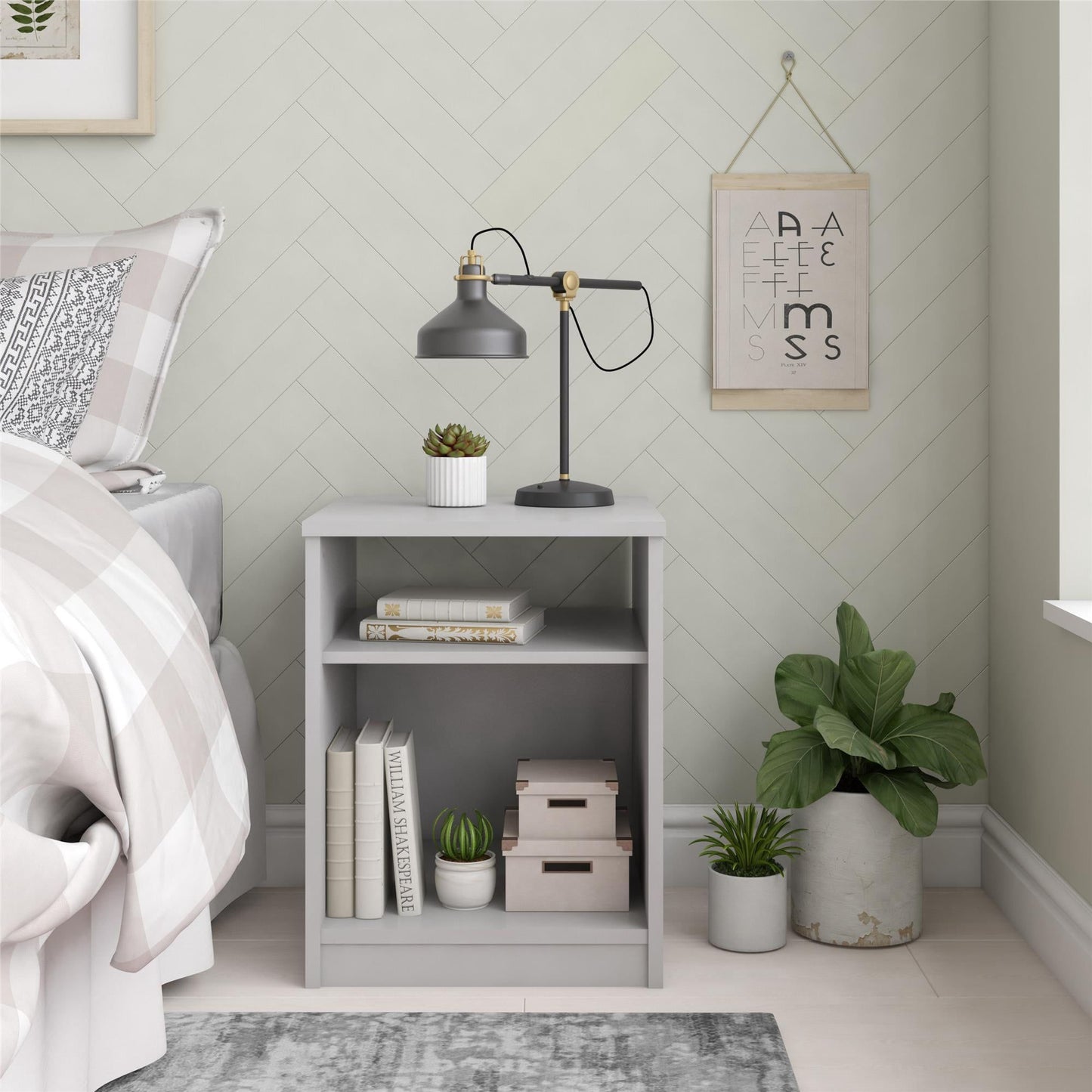 Classic Open Shelf Nightstand
