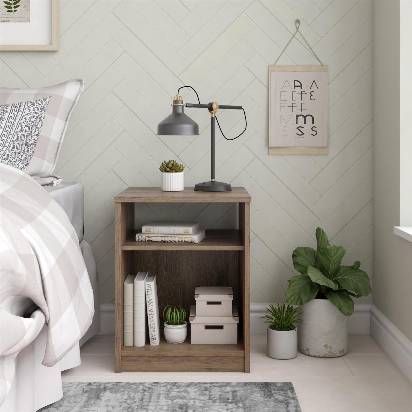 Classic Open Shelf Nightstand