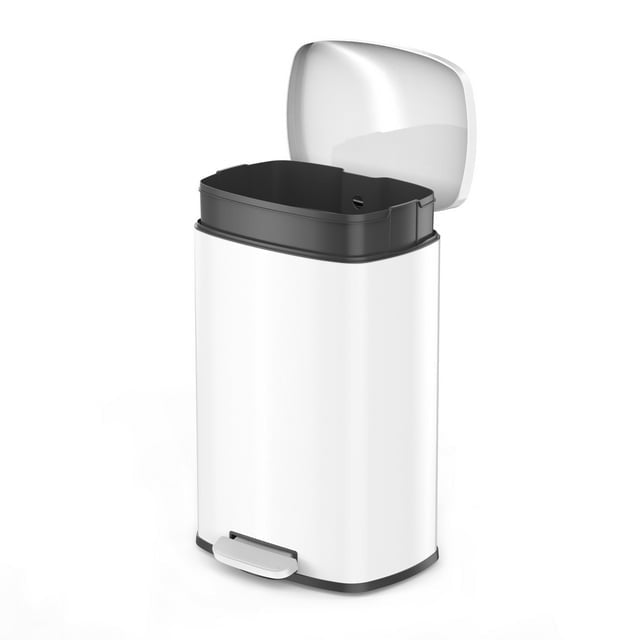 13.2 Gallon Trash Can, Rectangular Step On Kitchen Trash Can