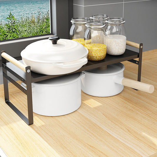 1 retractable frames-Expandable Cabinet Shelf Organizer,Stackable Pantry Shelf Organizer Adjustable Height Countertop Storage Shelf Rack Cupboard Spice Rack for Cabinet Kitchen Bathroom Pantry