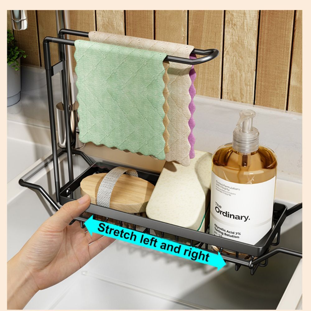 Stainless Steel Cloth Holder, Multifunctional Snk, Lishui Storage Towel Faucet, Retractable Sink Storage rack, Kitchen Storage Table, Storage Rack