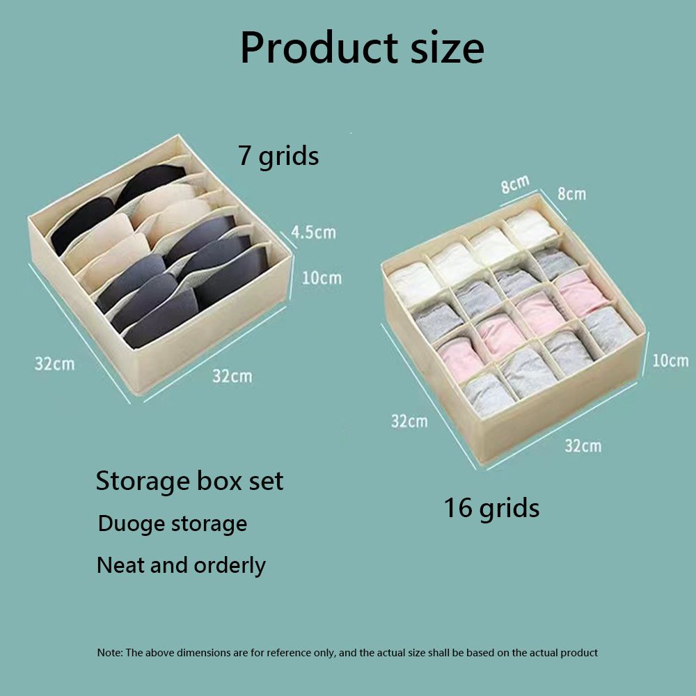 The storage box set is equipped with multiple compartments and can be used for pull-out fabric storage. Multiple compartments can store underwear/underwear/socks