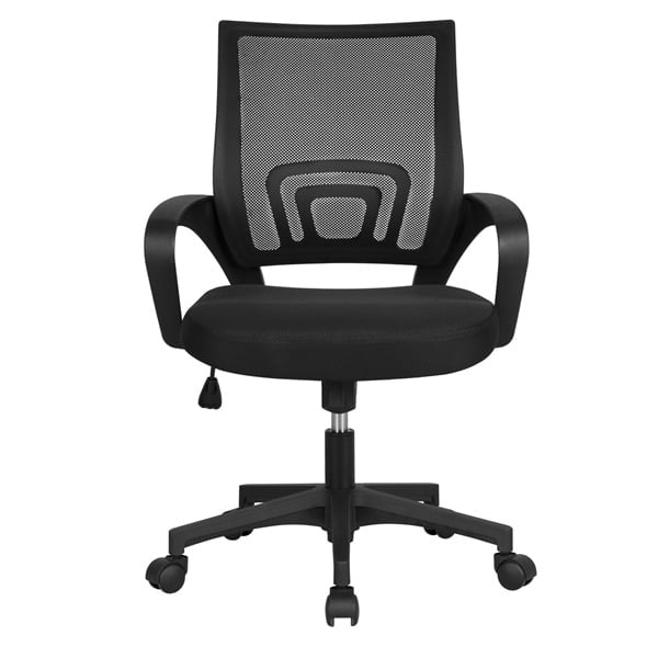 Office Computer Desk Chair Gaming-Ergonomic Mid Back Cushion Lumbar Support with Wheels Comfortable Blue Mesh Racing Seat Adjustable Swivel Rolling Home Executive (Black)