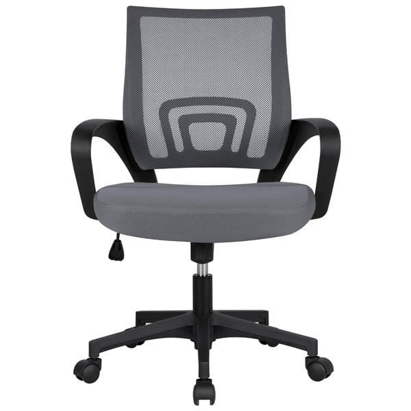 Office Computer Desk Chair Gaming-Ergonomic Mid Back Cushion Lumbar Support with Wheels Comfortable Blue Mesh Racing Seat Adjustable Swivel Rolling Home Executive (Black)