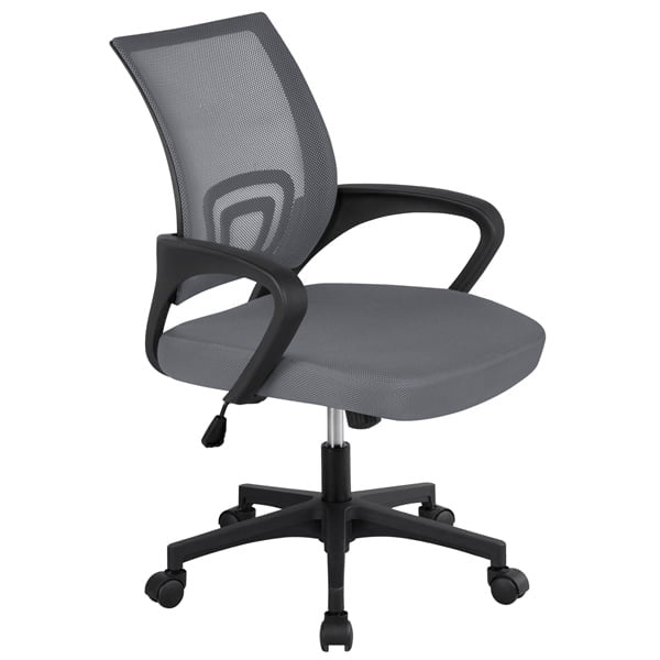 Office Computer Desk Chair Gaming-Ergonomic Mid Back Cushion Lumbar Support with Wheels Comfortable Blue Mesh Racing Seat Adjustable Swivel Rolling Home Executive (Black)