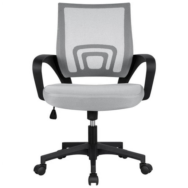 Office Computer Desk Chair Gaming-Ergonomic Mid Back Cushion Lumbar Support with Wheels Comfortable Blue Mesh Racing Seat Adjustable Swivel Rolling Home Executive (Black)