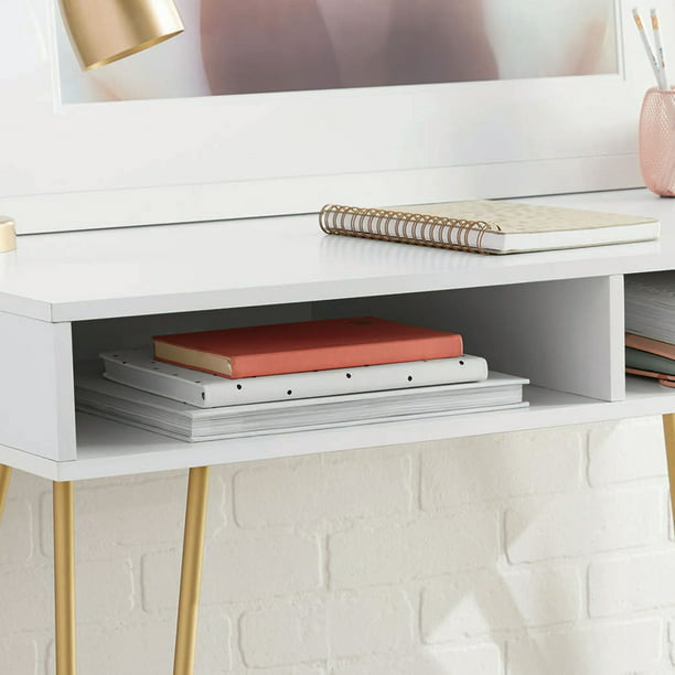 Hairpin Writing Desk with Storage