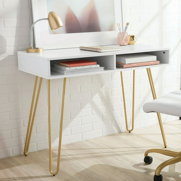 Hairpin Writing Desk with Storage