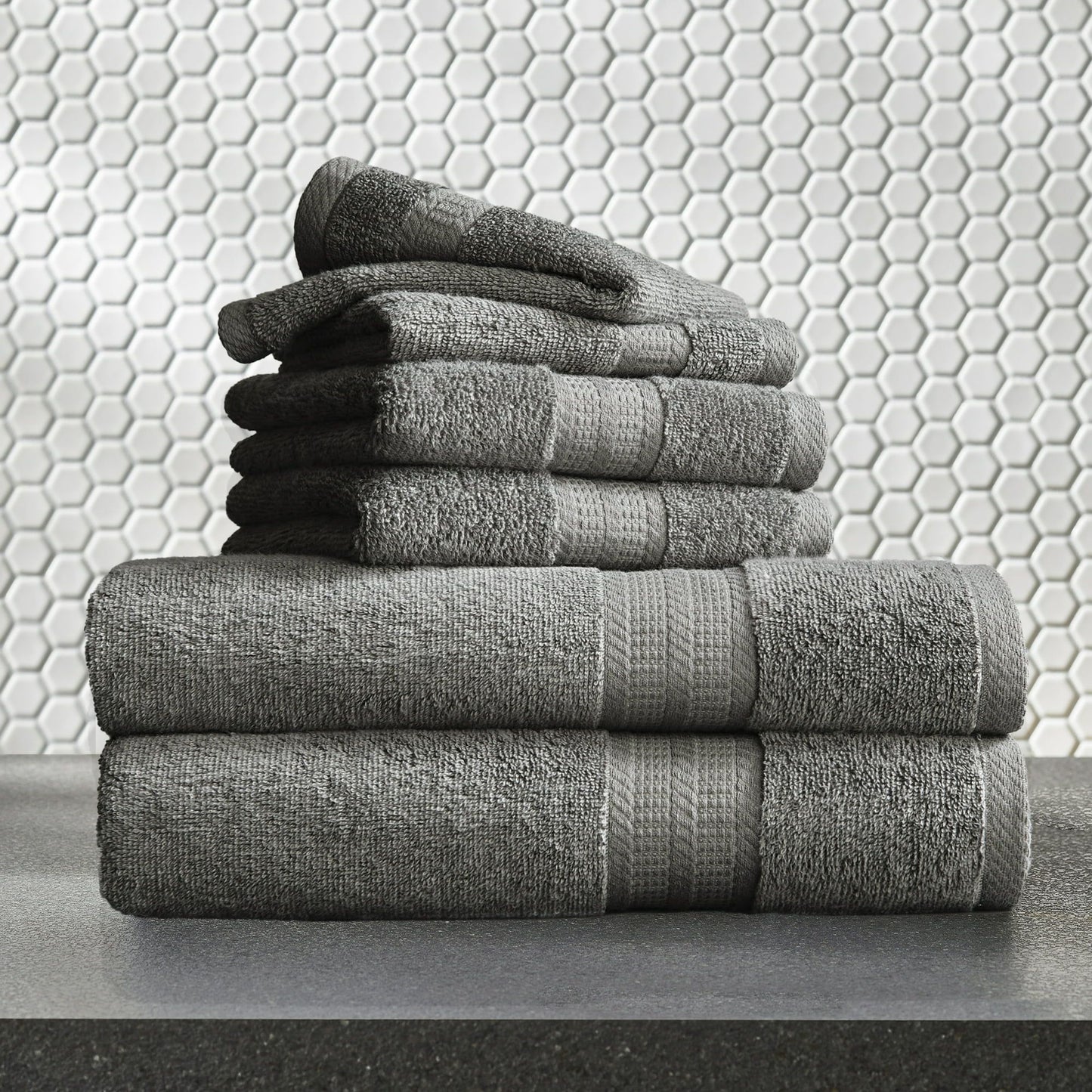 Soft Linen Luxury 6 Piece Towel Set, 2 Bath Towels 2 Hand Towels 2 Washcloths