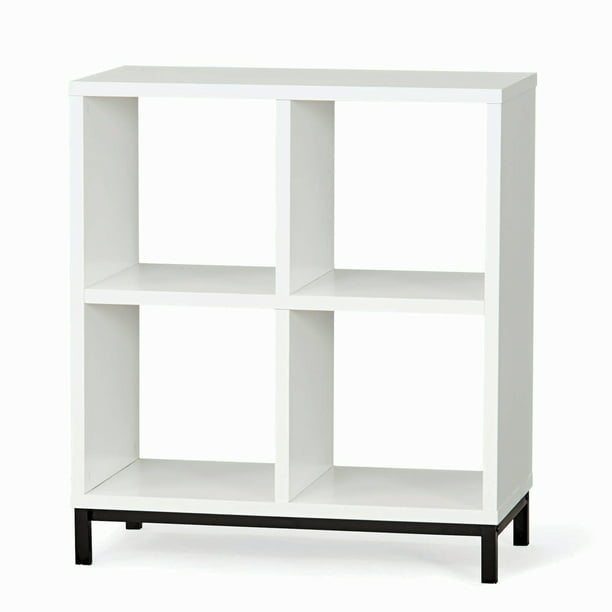 4-Cube Organizer with Metal Base: Versatile Storage Solution,Ideal for Living Rooms, Bedrooms, Offices