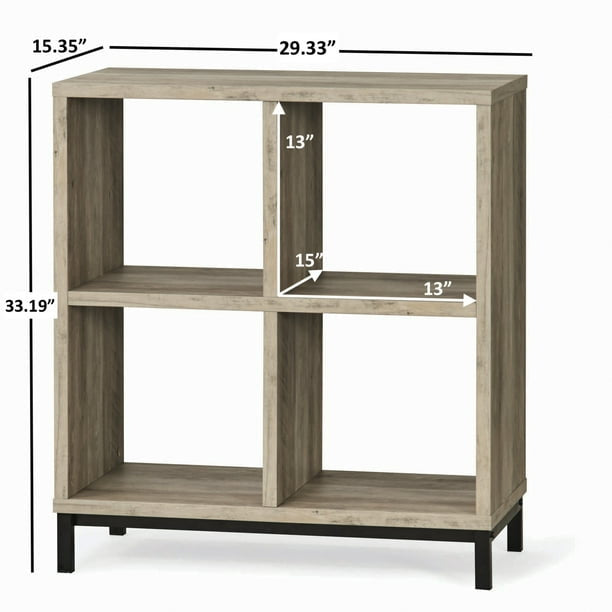4-Cube Organizer with Metal Base: Versatile Storage Solution,Ideal for Living Rooms, Bedrooms, Offices