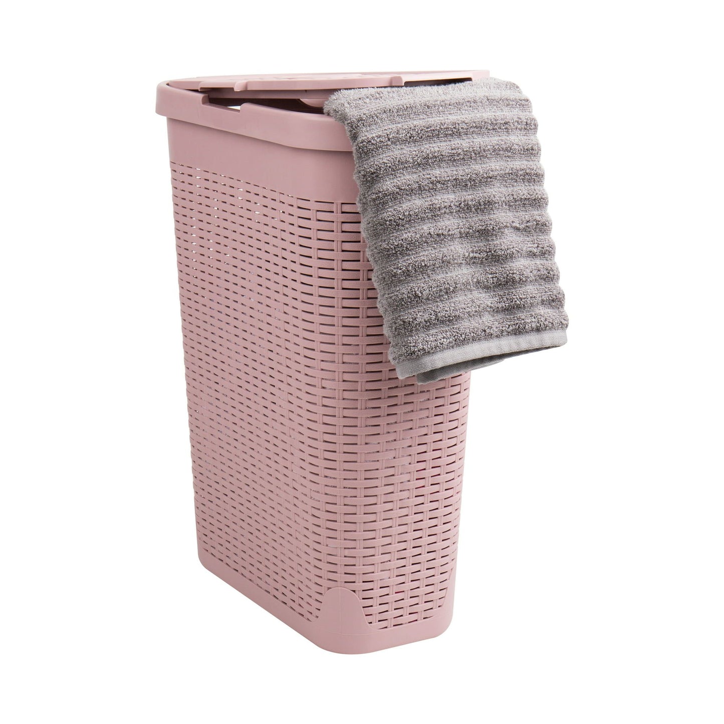 40 Liter Slim Laundry Basket with Cutout Handles & Lid