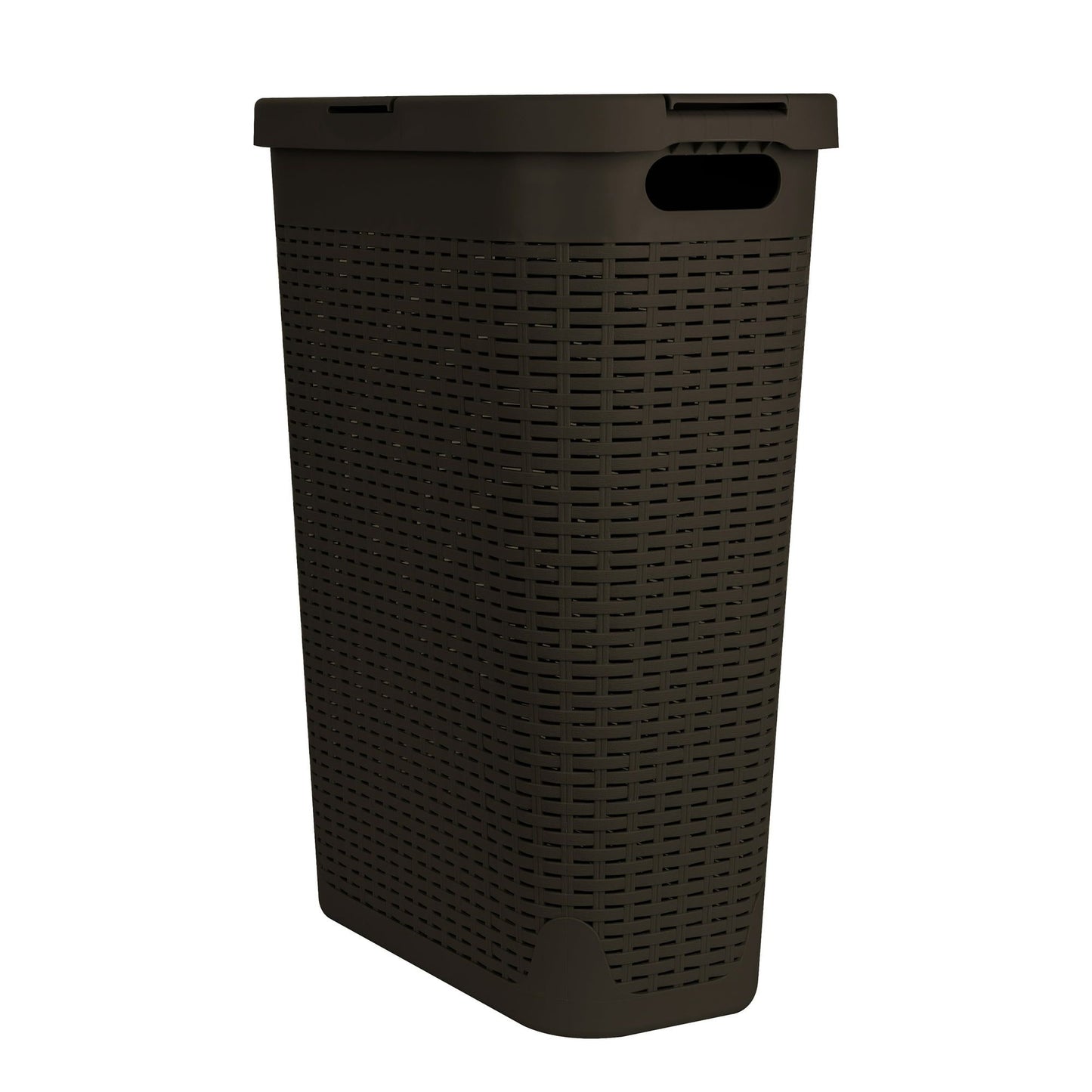 40 Liter Slim Laundry Basket with Cutout Handles & Lid