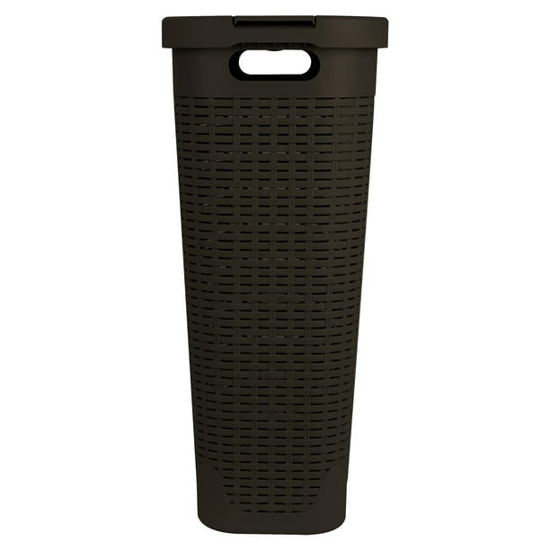 40 Liter Slim Laundry Basket with Cutout Handles & Lid