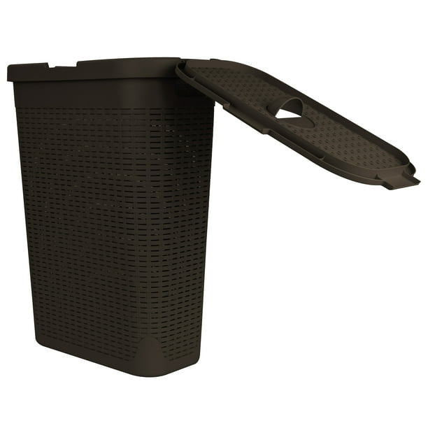 40 Liter Slim Laundry Basket with Cutout Handles & Lid