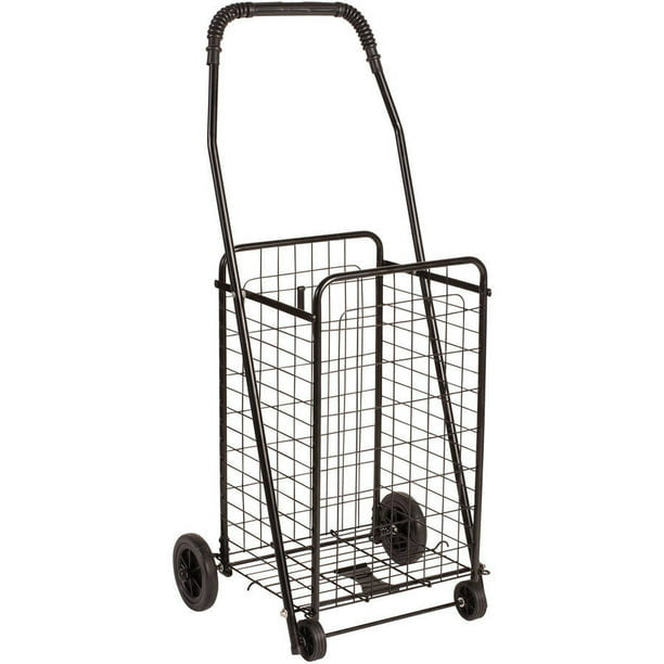 Shopping Trolley, Folding Shopping Cart, Compact, Lightweight Folding Cart, Black