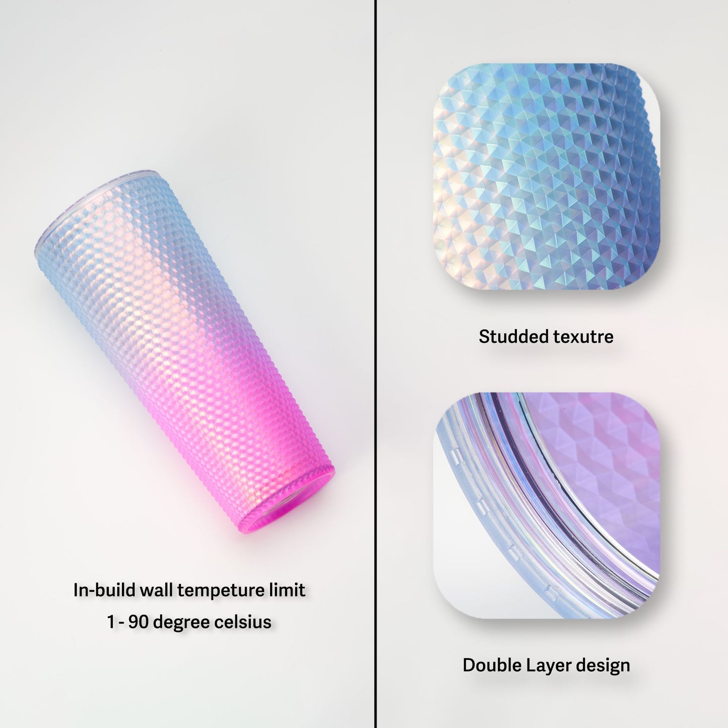 Full inlaid glass. Mattly black inlaid glass with a lid and straw. Repeatable double -wall insulation travel glass. Plastic acrylic soft color glass, suitable for ice coffee smoothies