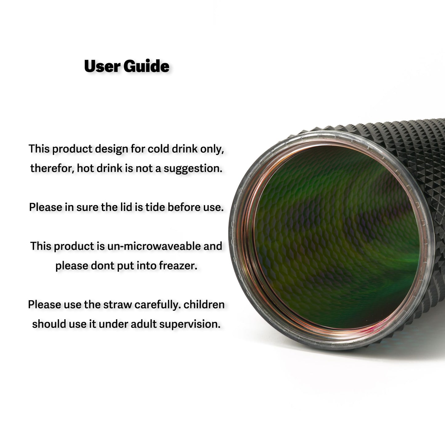 Full inlaid glass. Mattly black inlaid glass with a lid and straw. Repeatable double -wall insulation travel glass. Plastic acrylic soft color glass, suitable for ice coffee smoothies