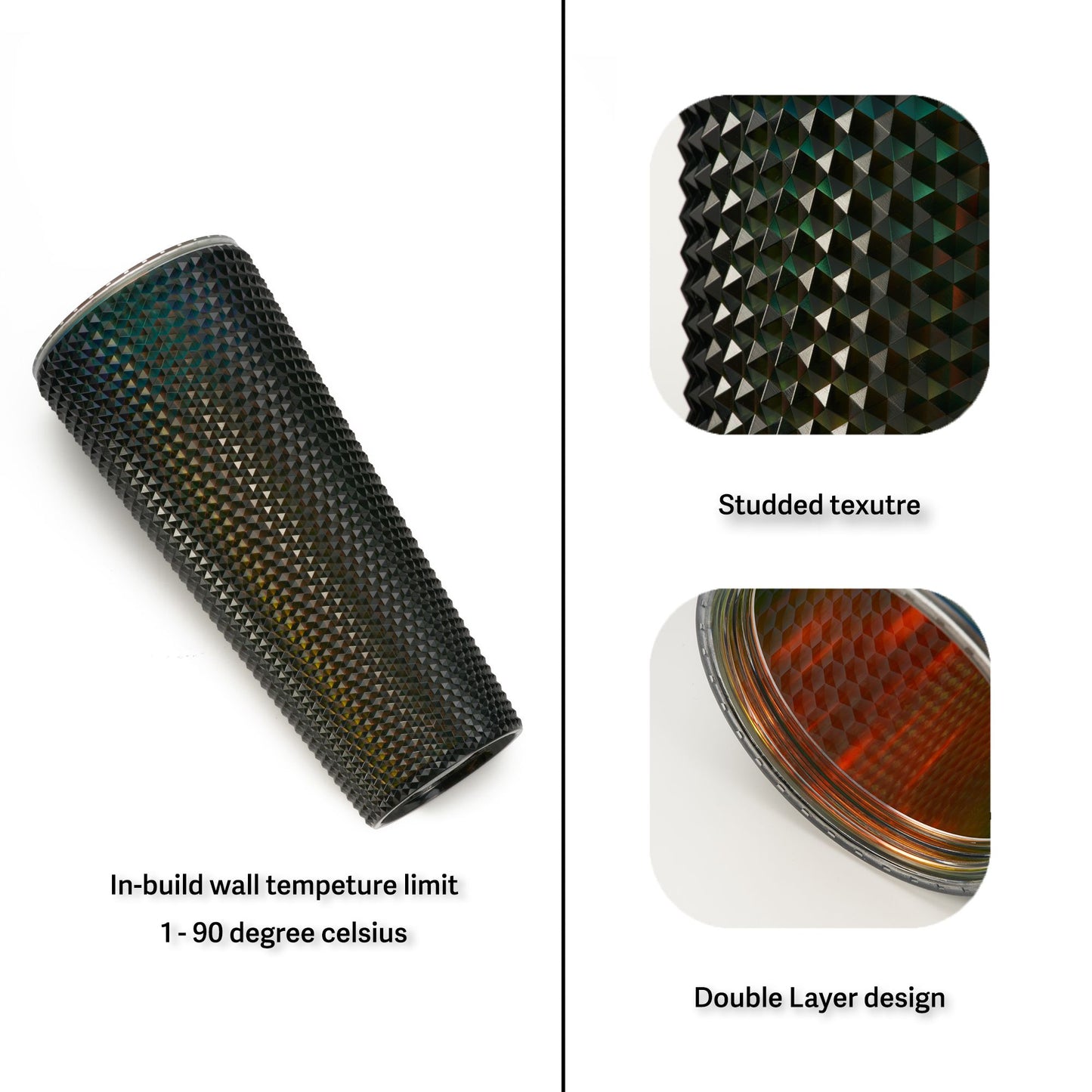 Full inlaid glass. Mattly black inlaid glass with a lid and straw. Repeatable double -wall insulation travel glass. Plastic acrylic soft color glass, suitable for ice coffee smoothies