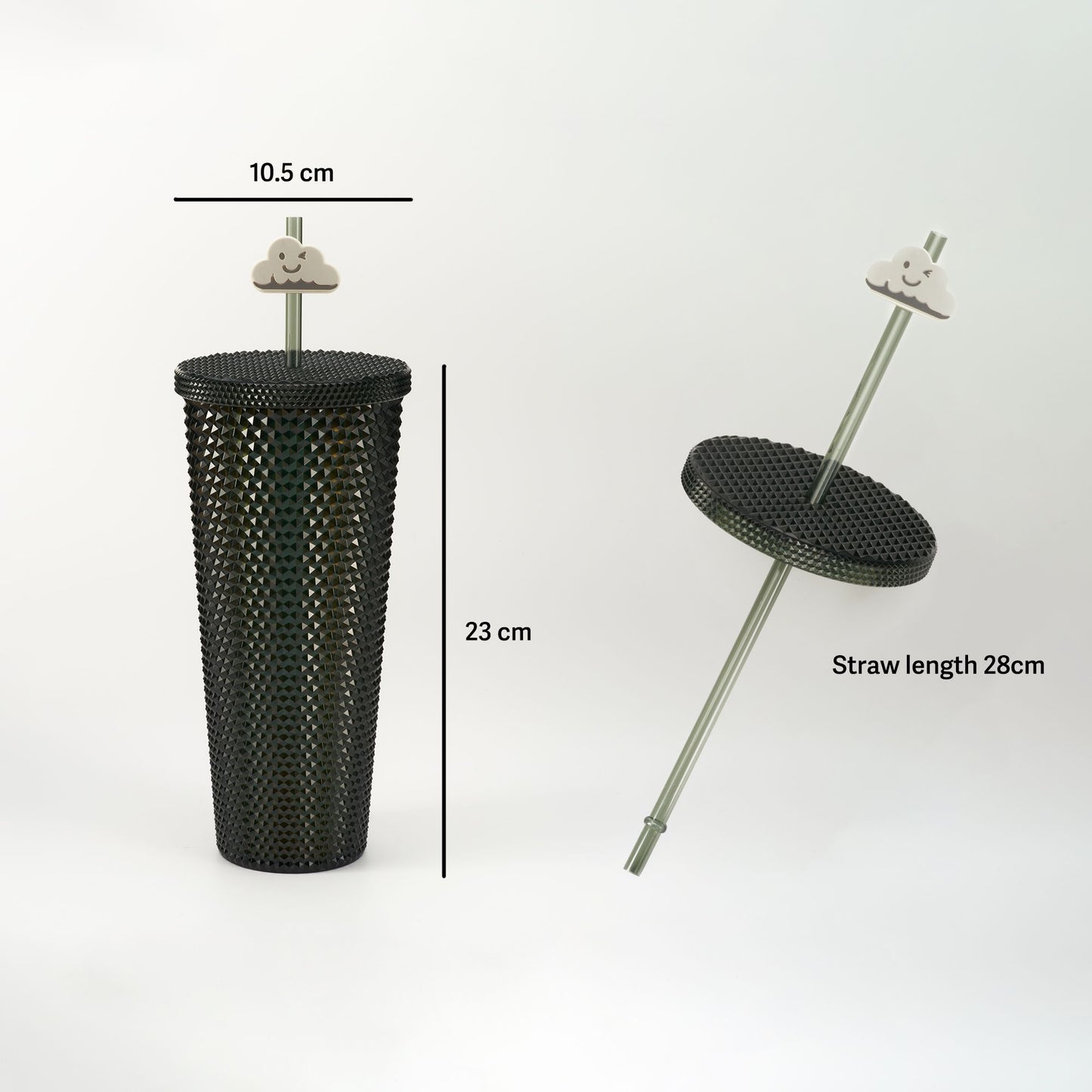 Full inlaid glass. Mattly black inlaid glass with a lid and straw. Repeatable double -wall insulation travel glass. Plastic acrylic soft color glass, suitable for ice coffee smoothies