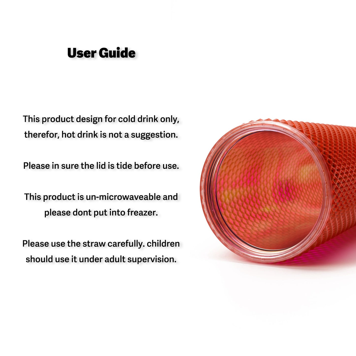 Full inlaid glass. Mattly black inlaid glass with a lid and straw. Repeatable double -wall insulation travel glass. Plastic acrylic soft color glass, suitable for ice coffee smoothies
